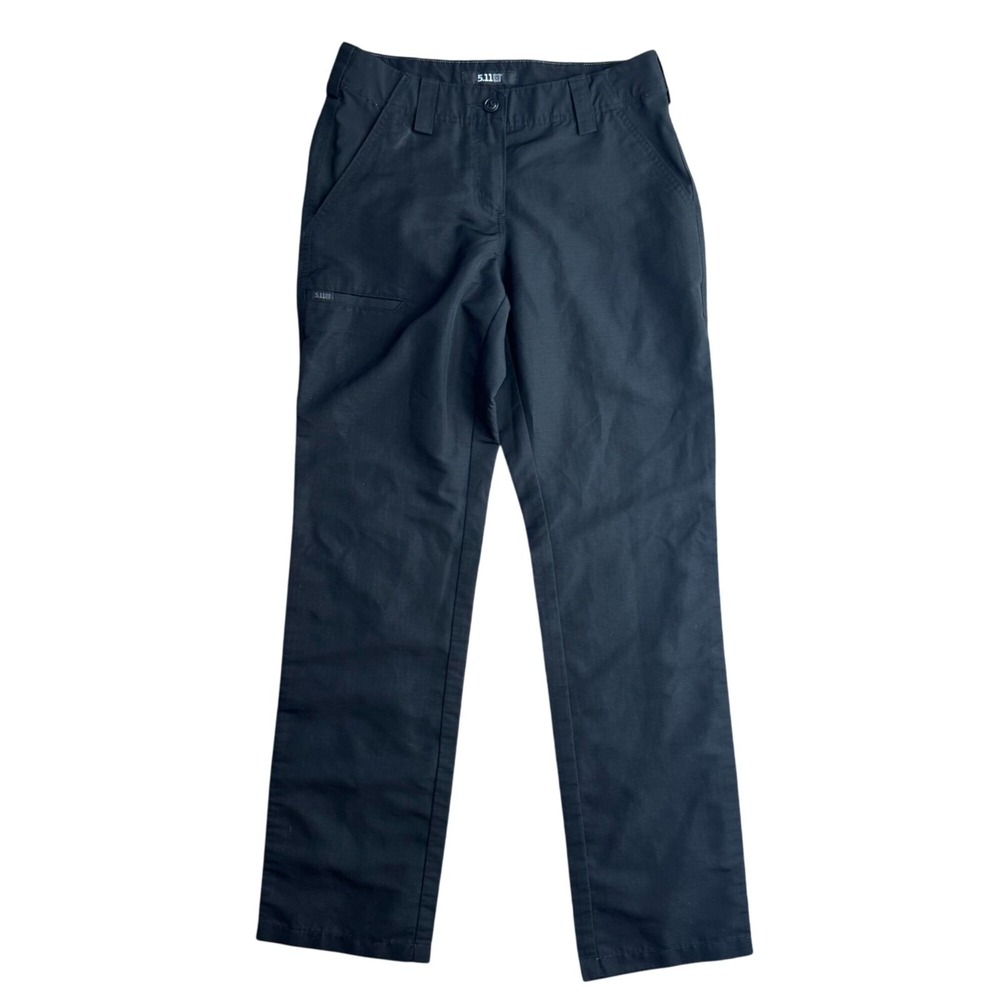 5.11 Womens Ripstop Pants 2 Black Durable Elastic Casual‎ Work Straight Leg Zip
